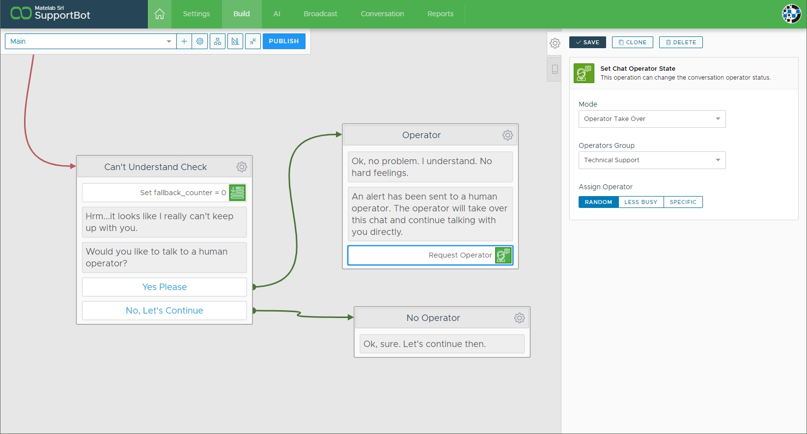 customer service chatbot visual builder