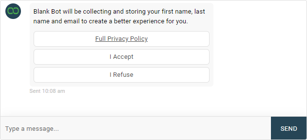 chatbot privaci opt-in input