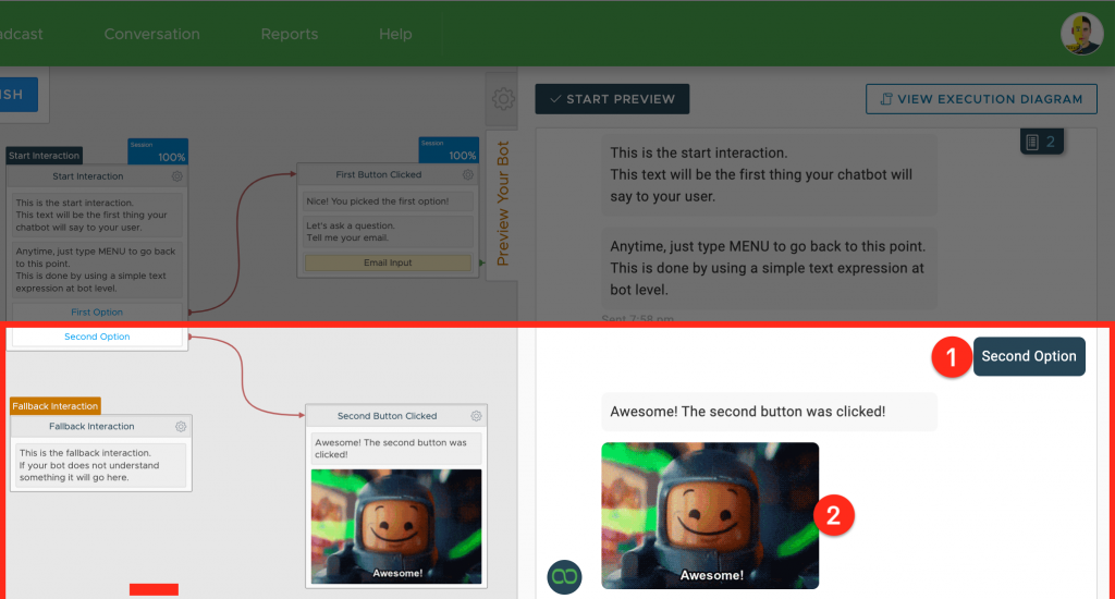 chatbot diagram options