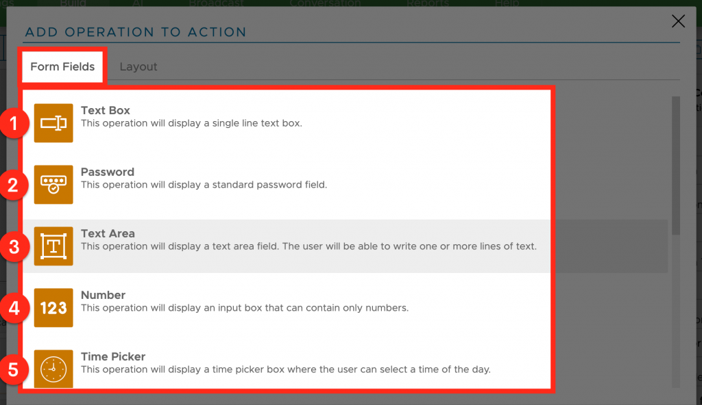 chatbot forms