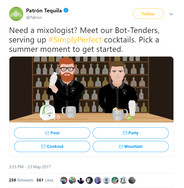 Patron tequila mixology chatbot